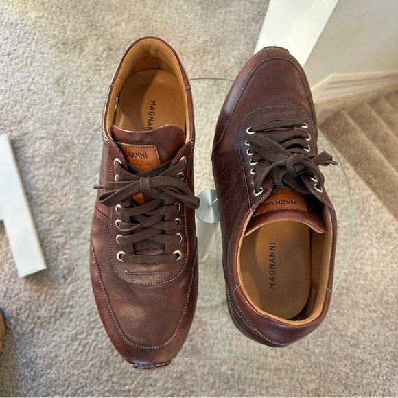 Magnanni 18457 Leather Perforated Sneaker in Brown - Picture 6 of 14